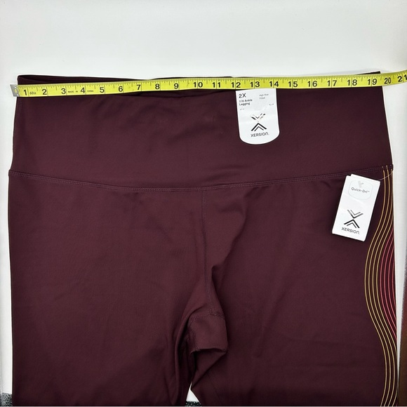 Xersion Women's Plus Size Burgundy High 7/8 Ankle Leggings 0X 2X 3X - Picture 9 of 11